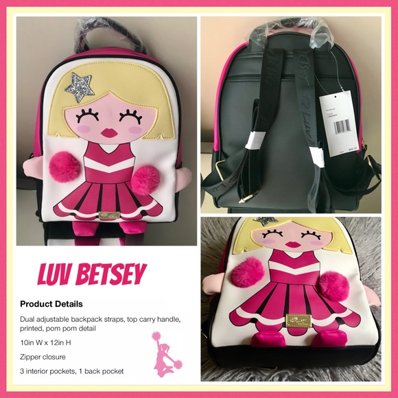 Betsey Johnson Handbags - Luv Betsey Johnson Cheerleader Girl Pink Backpack